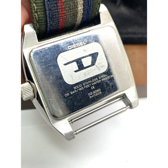 Diesel Men's Watch DZ2060 Quartz Silver Dial Analog Nylon Strap 44mm - Picture 6 of 13